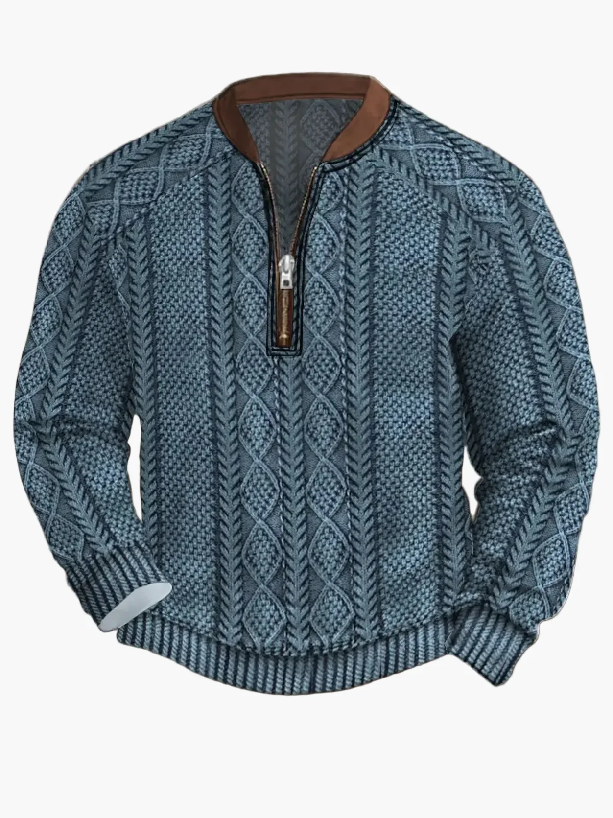 Sweat-shirt homme demi-zip style urbain tendance pour printemps et automne - Image 8