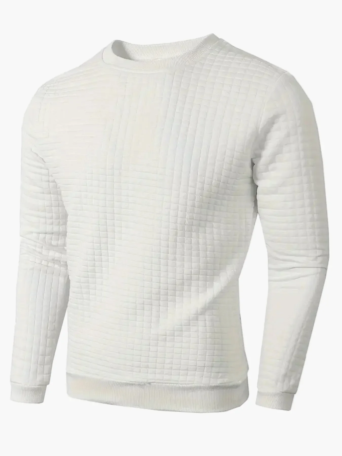 Sweat-shirt homme à motif quadrillé coupe décontractée pour style urbain et casual - Image 2