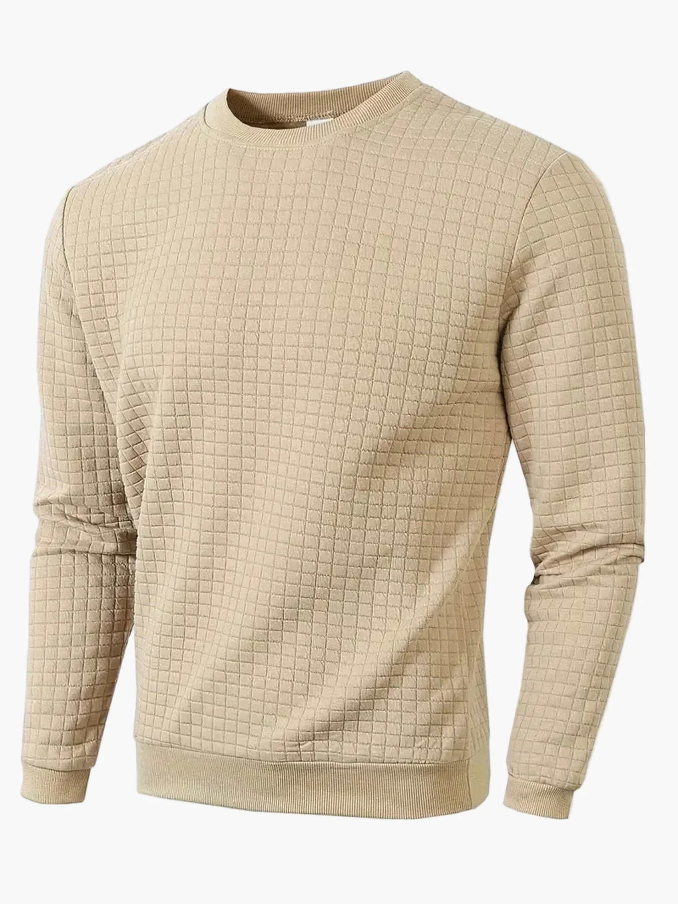 Sweat-shirt homme à motif quadrillé coupe décontractée pour style urbain et casual - Image 4