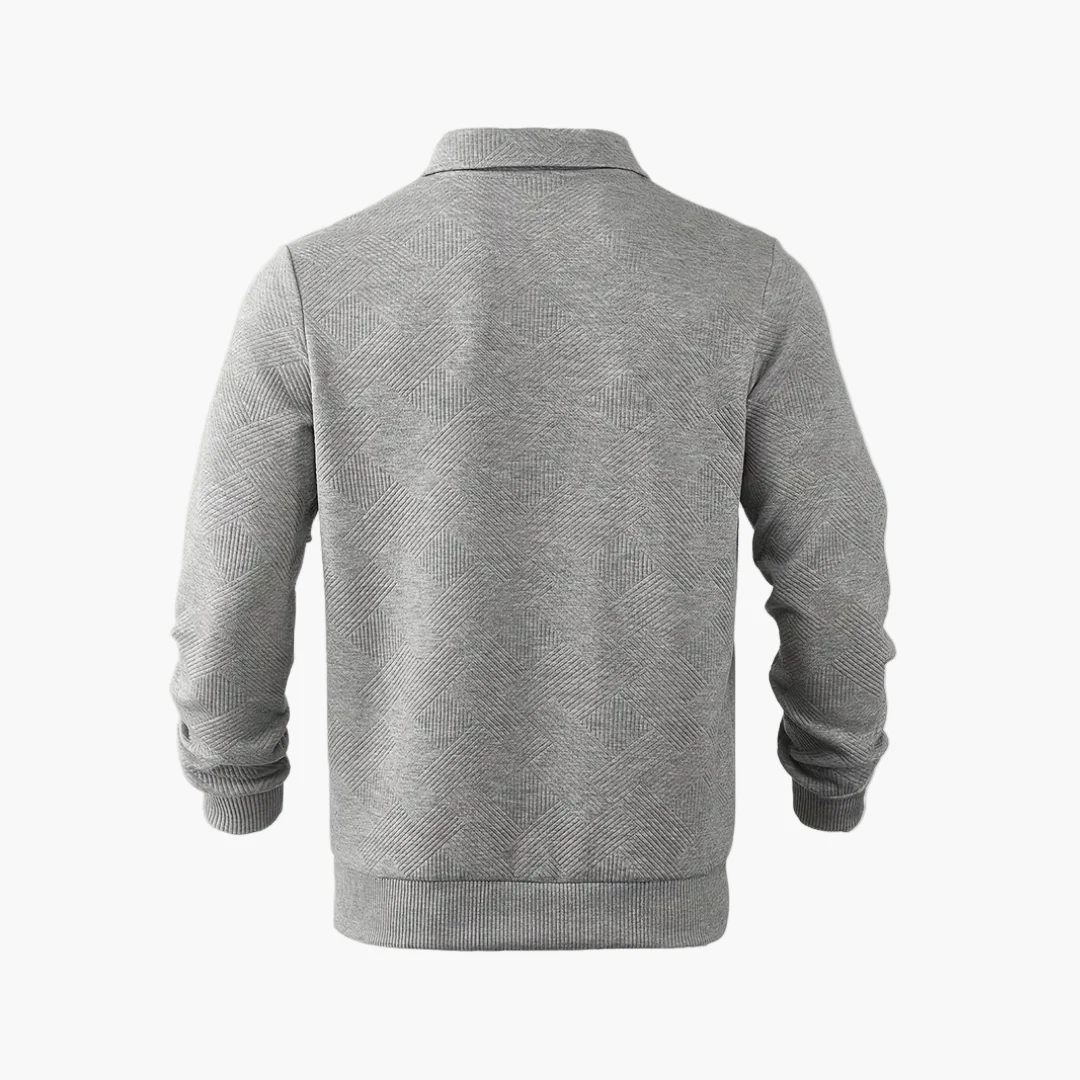 Sweat-shirt pour homme style vintage à col zippé avec motif géométrique – Élégance décontractée pour toutes occasions - Image 10