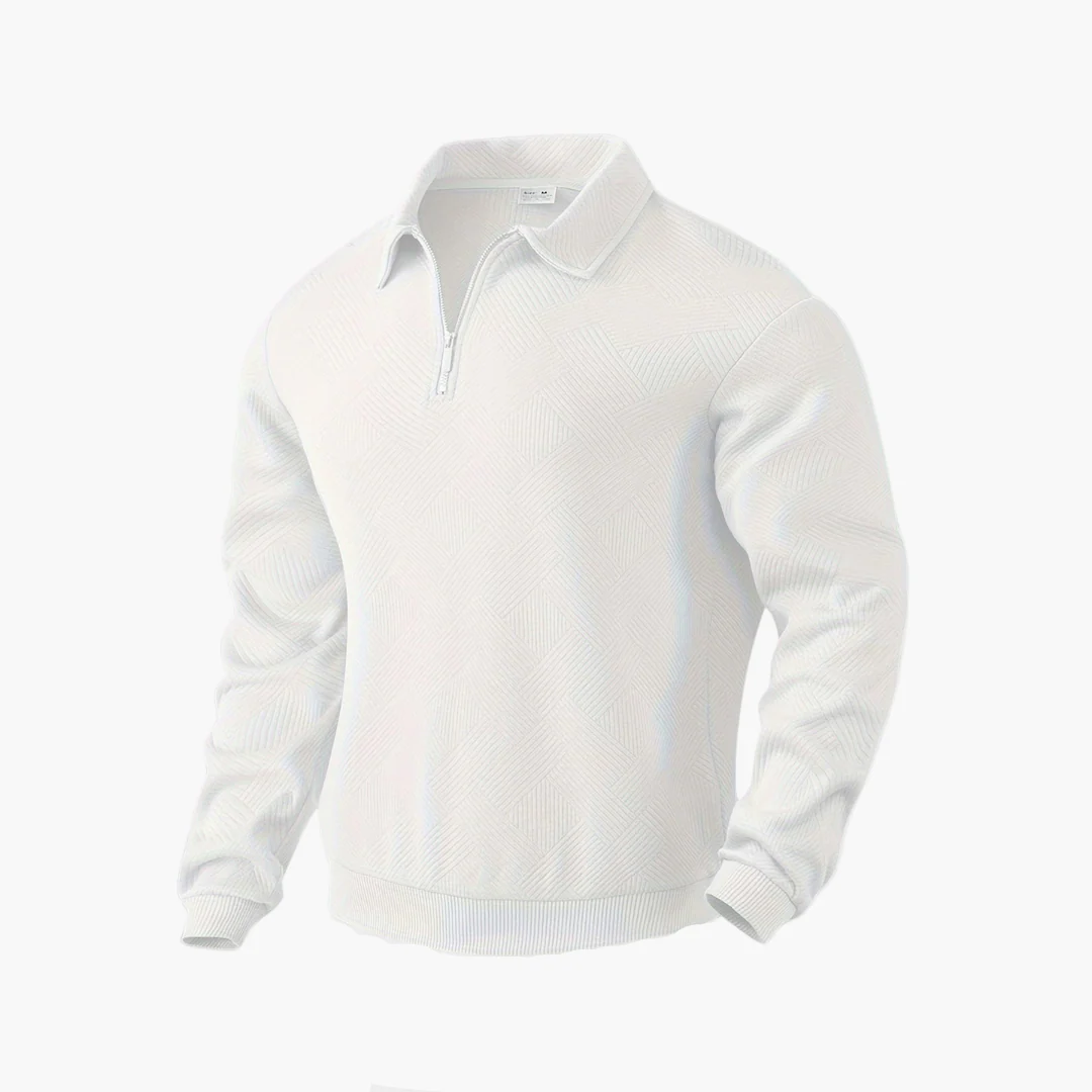 Sweat-shirt pour homme style vintage à col zippé avec motif géométrique – Élégance décontractée pour toutes occasions - Image 11