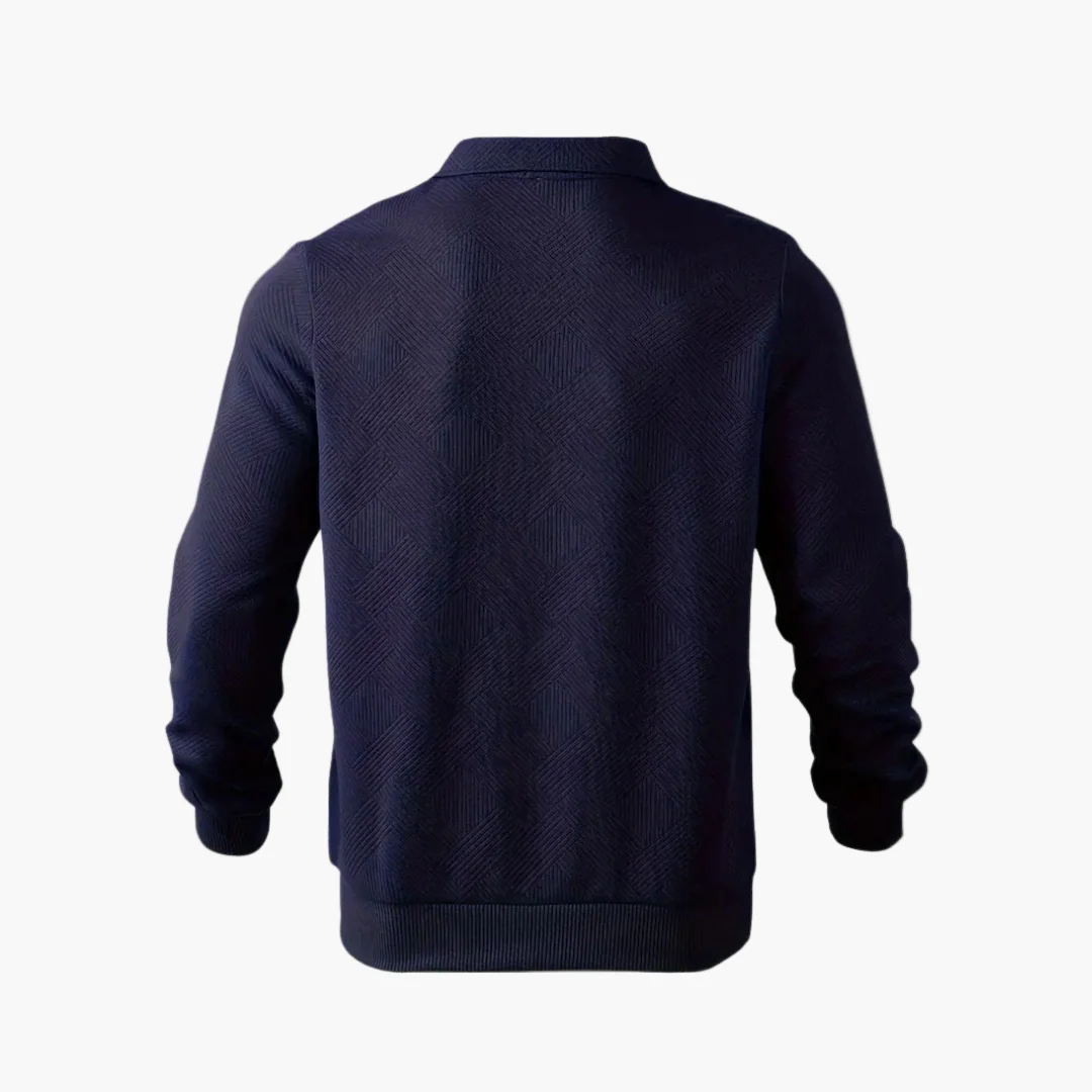 Sweat-shirt pour homme style vintage à col zippé avec motif géométrique – Élégance décontractée pour toutes occasions - Image 6