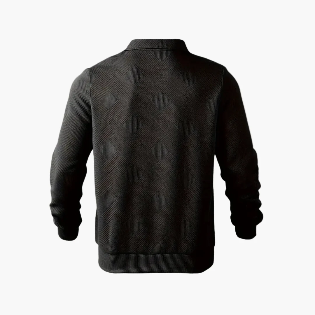 Sweat-shirt pour homme style vintage à col zippé avec motif géométrique – Élégance décontractée pour toutes occasions - Image 8