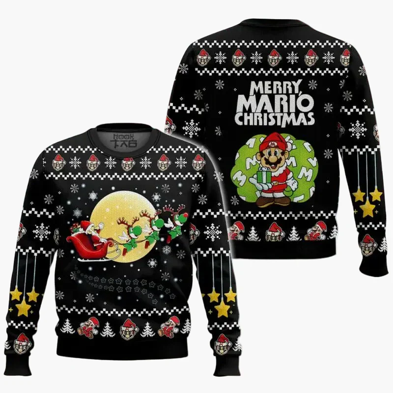 Sweat-shirt unisexe style rétro gaming Super Mario Bros – Pull original pour fans de jeux vidéo - Image 3