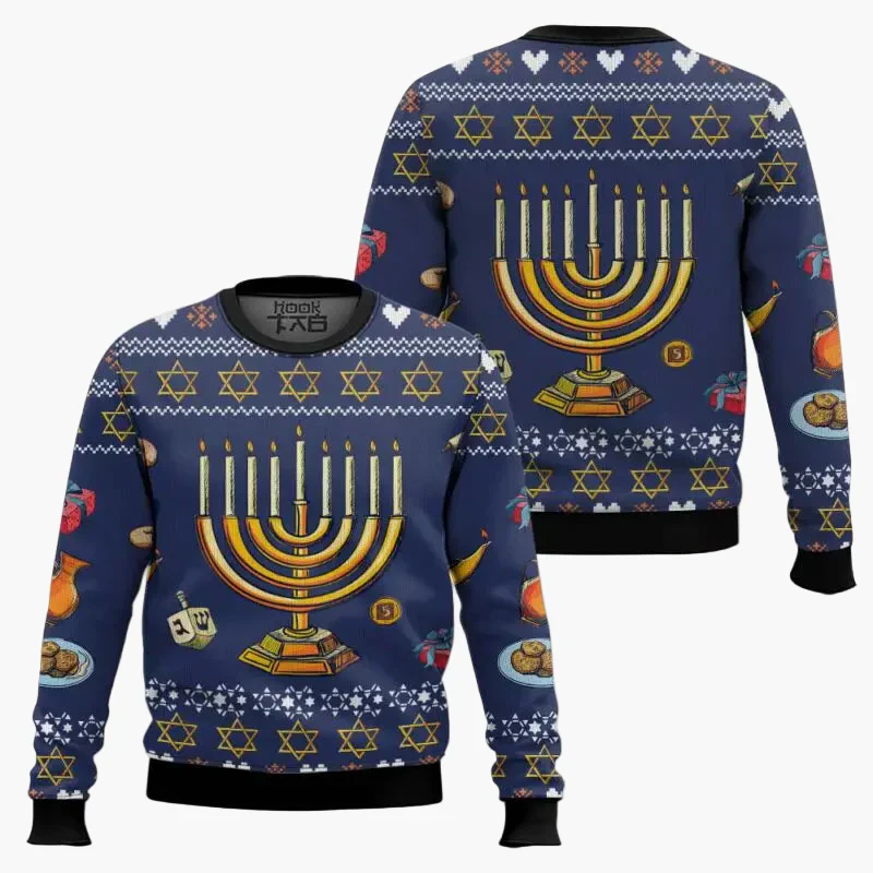 Sweat-shirt unisexe style pull moche Hanoucca "Not Today Santa" – Fête et humour pour Noël et Hanoucca - Image 4