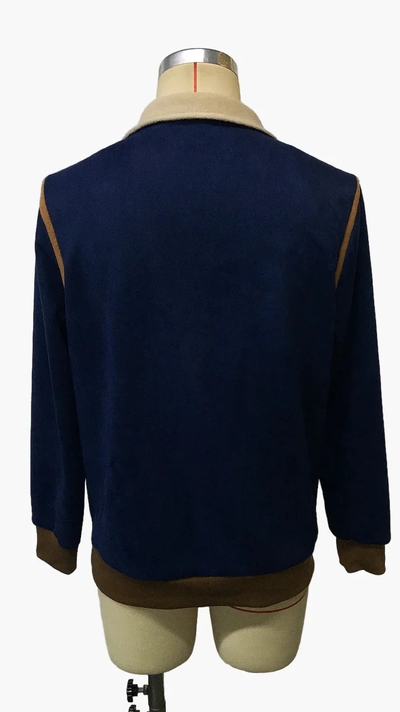 Sweat-shirt zippé col montant rétro homme style vintage pour automne et hiver - Image 5