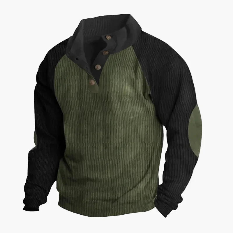 Sweatshirt décontracté homme col boutonné style rétro pour loisirs - Image 3