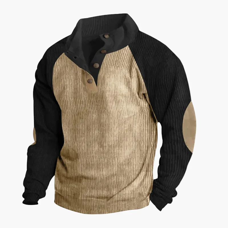 Sweatshirt décontracté homme col boutonné style rétro pour loisirs - Image 5
