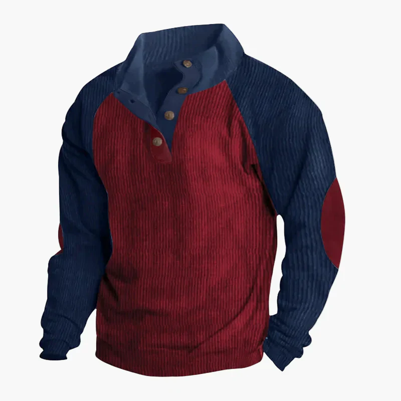 Sweatshirt décontracté homme col boutonné style rétro pour loisirs - Image 6