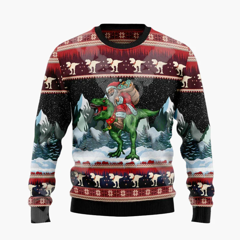 Sweatshirt de Noël Homme Style Humour - Pull Festif Père Noël Drôle sur Cheminée - Image 6