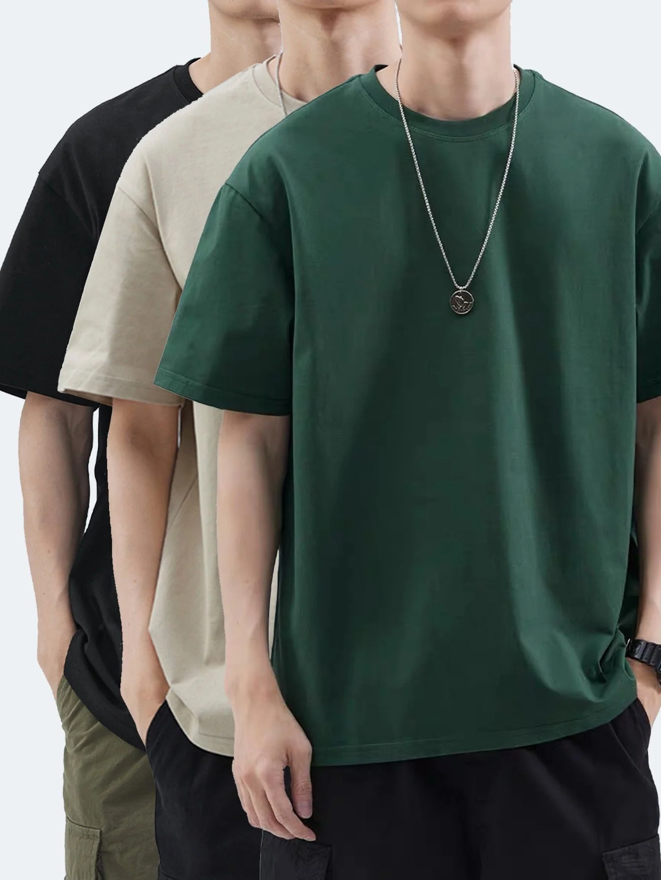 T-shirt basique style décontracté pour homme - polyvalent, tendance, usage quotidien - Image 6