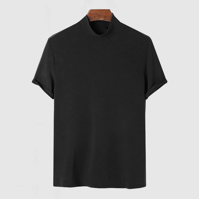T-shirt à col montant tendance pour homme – Style moderne et ajusté, idéal pour un look urbain ou élégant - Image 2