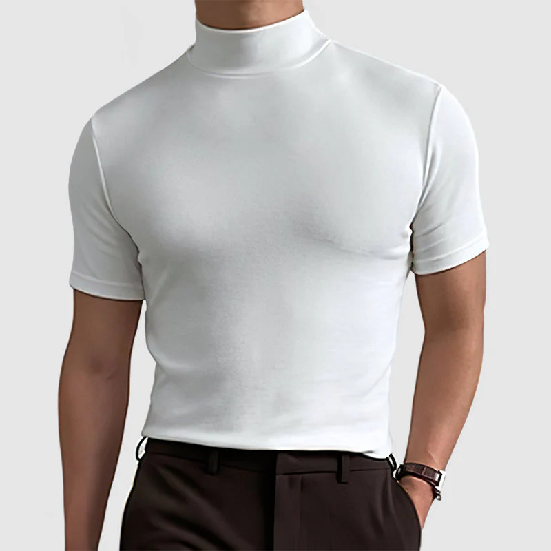 T-shirt à col montant tendance pour homme – Style moderne et ajusté, idéal pour un look urbain ou élégant - Image 5