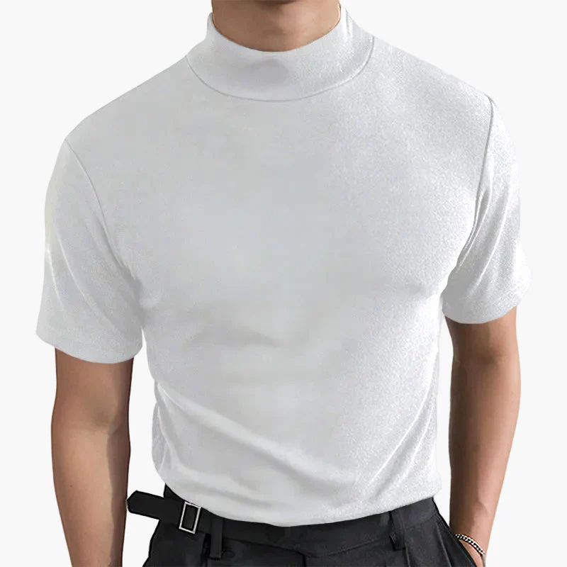 T-shirt à col montant tendance pour homme – Style moderne et ajusté, idéal pour un look urbain ou élégant - Image 8