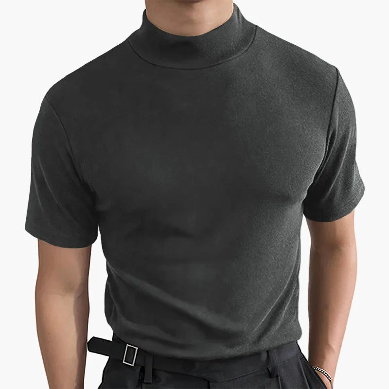 T-shirt à col montant tendance pour homme – Style moderne et ajusté, idéal pour un look urbain ou élégant - Image 9
