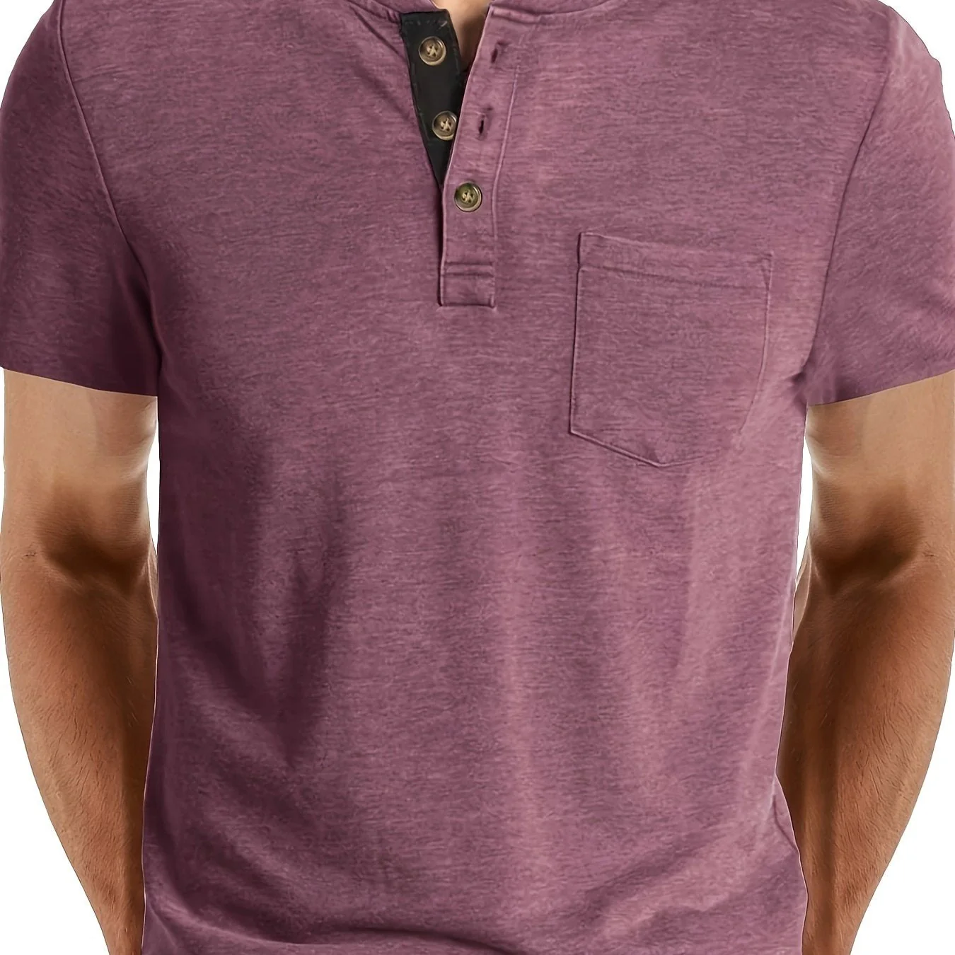 T-shirt à col tunisien décontracté pour homme – Style moderne pour usage quotidien - Image 11