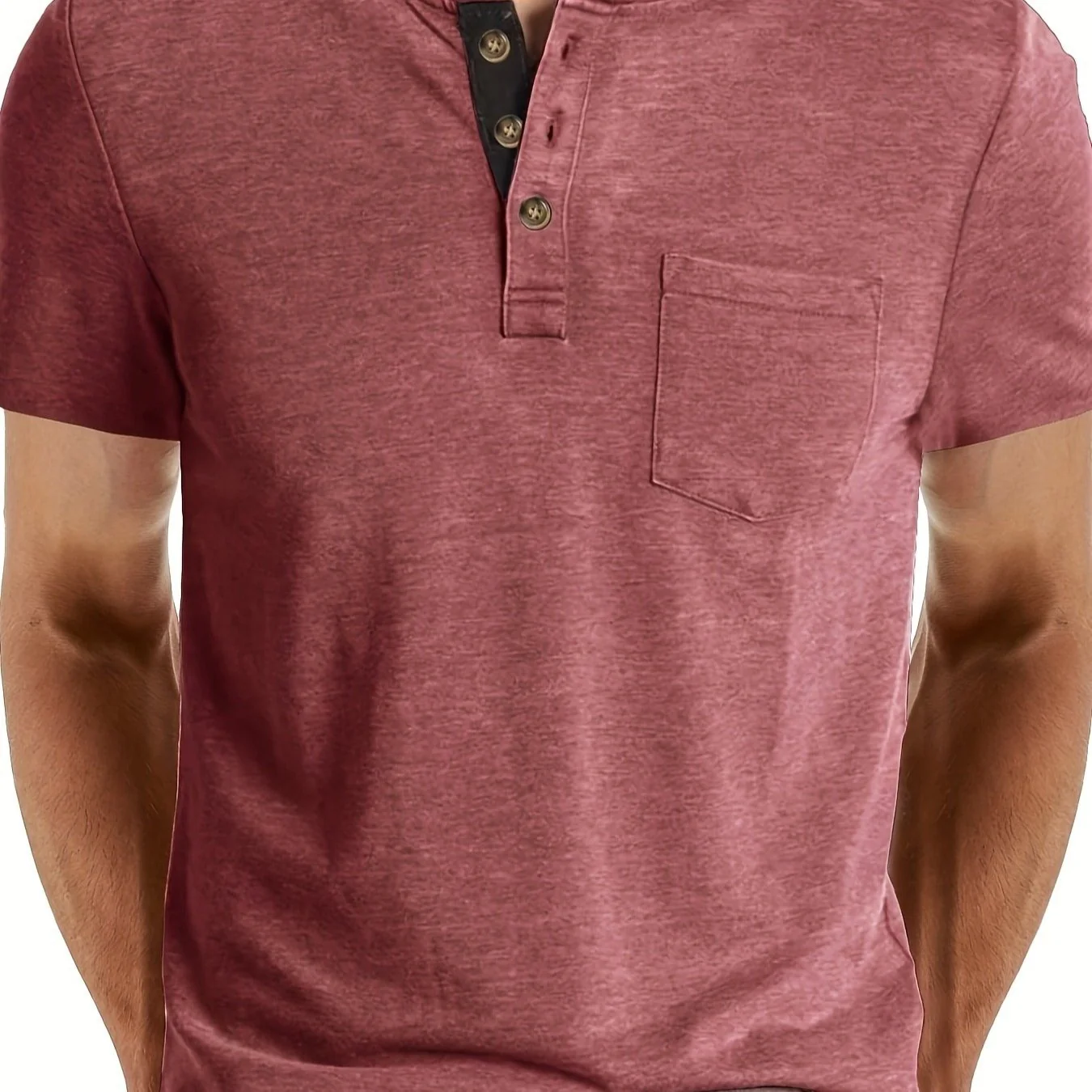 T-shirt à col tunisien décontracté pour homme – Style moderne pour usage quotidien - Image 14