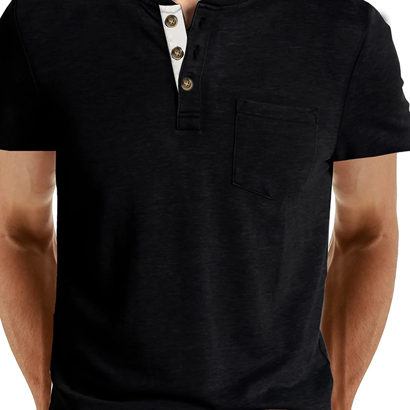 T-shirt à col tunisien décontracté pour homme – Style moderne pour usage quotidien - Image 22