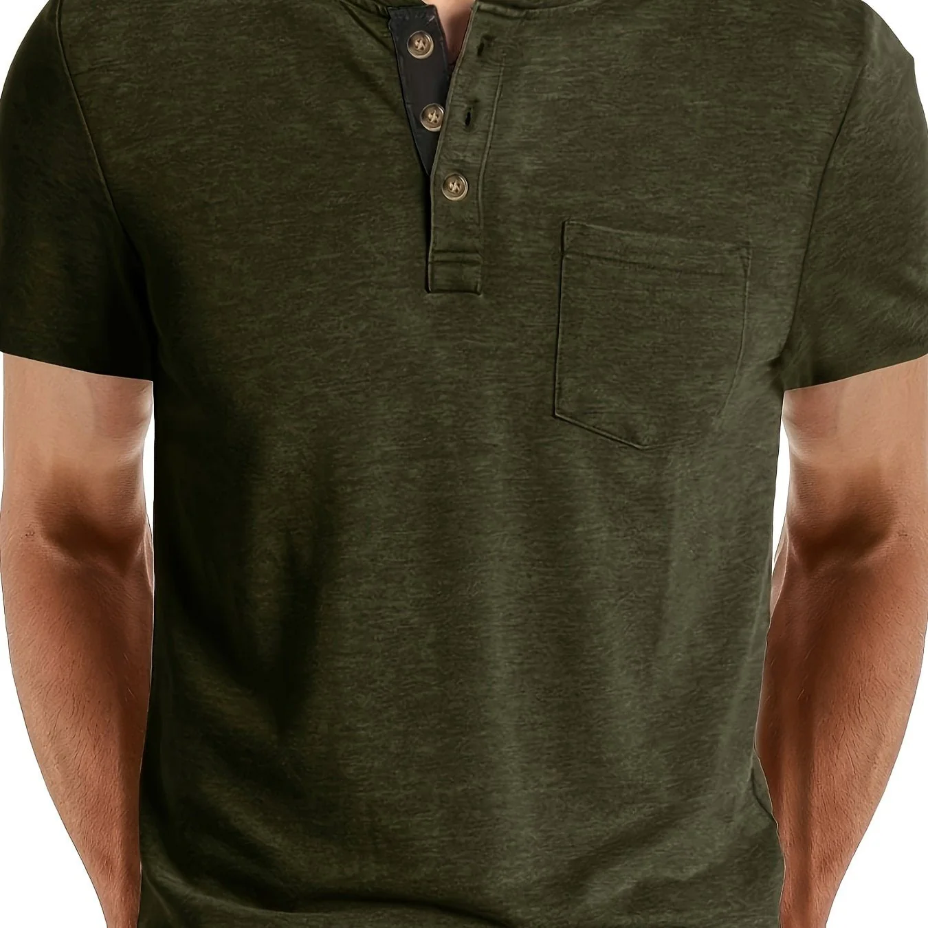 T-shirt à col tunisien décontracté pour homme – Style moderne pour usage quotidien - Image 23