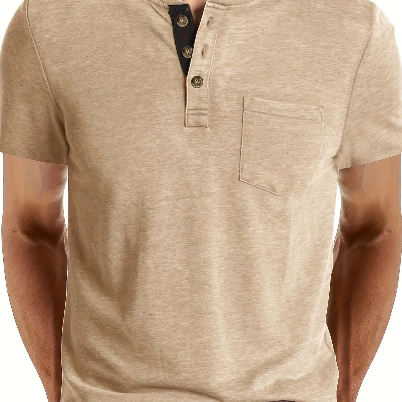 T-shirt à col tunisien décontracté pour homme – Style moderne pour usage quotidien - Image 24