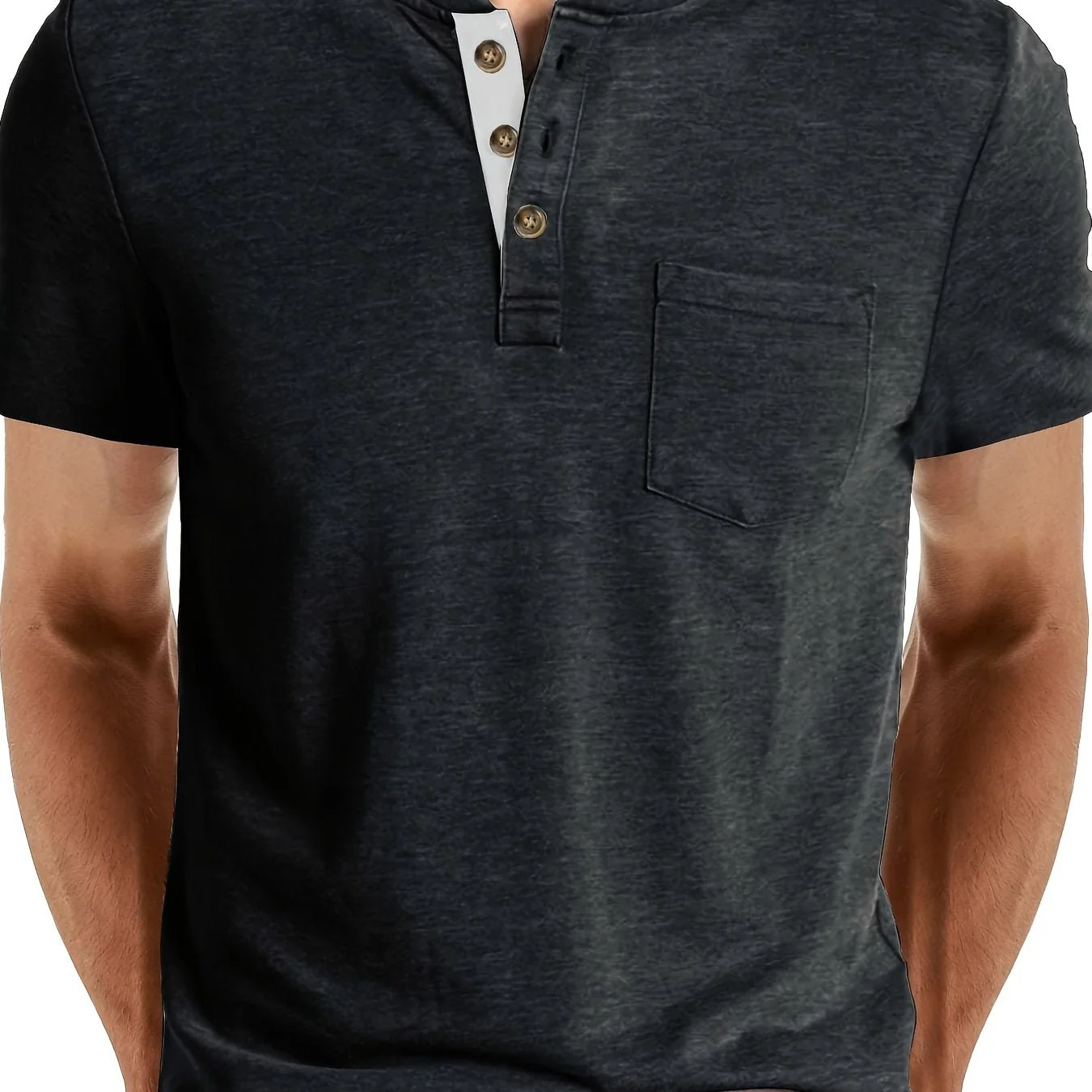 T-shirt à col tunisien décontracté pour homme – Style moderne pour usage quotidien - Image 27