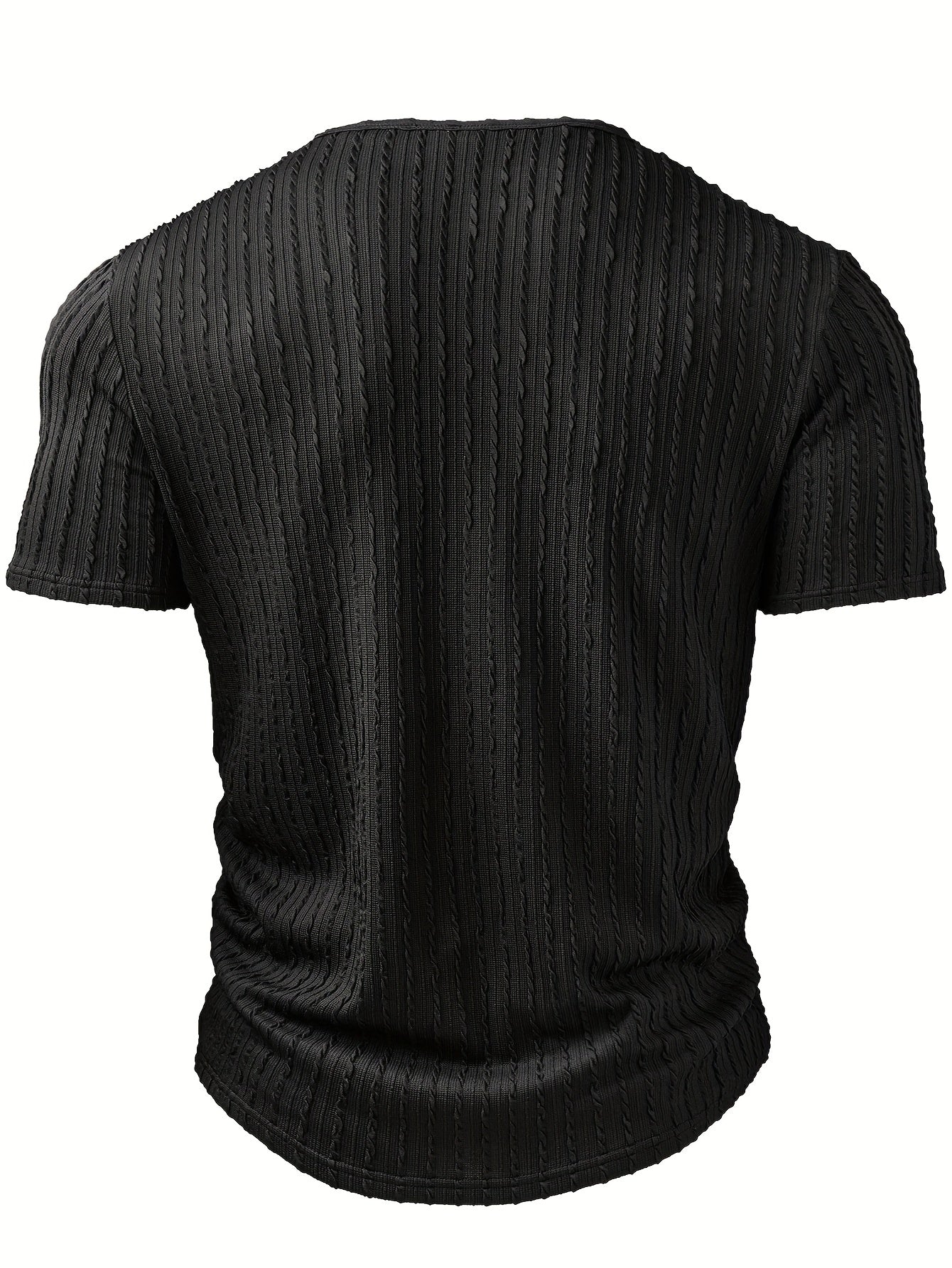 T-shirt décontracté à boutons col rond pour homme – Style estival tendance - Image 3