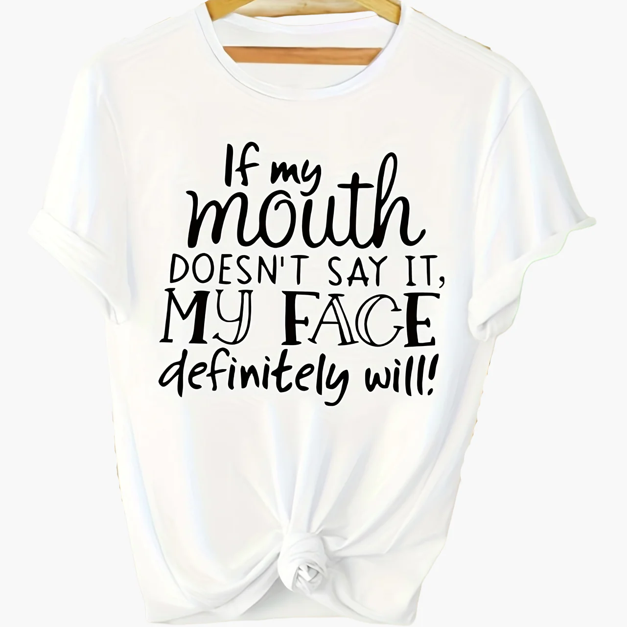 T-shirt décontracté femme à message humoristique – Idéal pour l'été, style tendance - Image 12