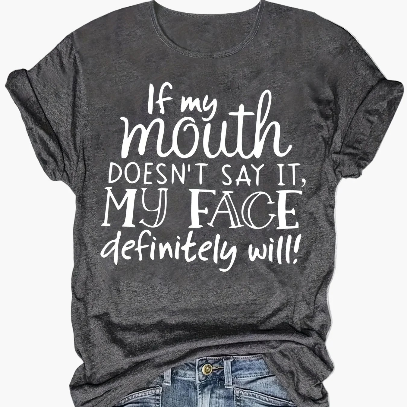 T-shirt décontracté femme à message humoristique – Idéal pour l'été, style tendance - Image 13