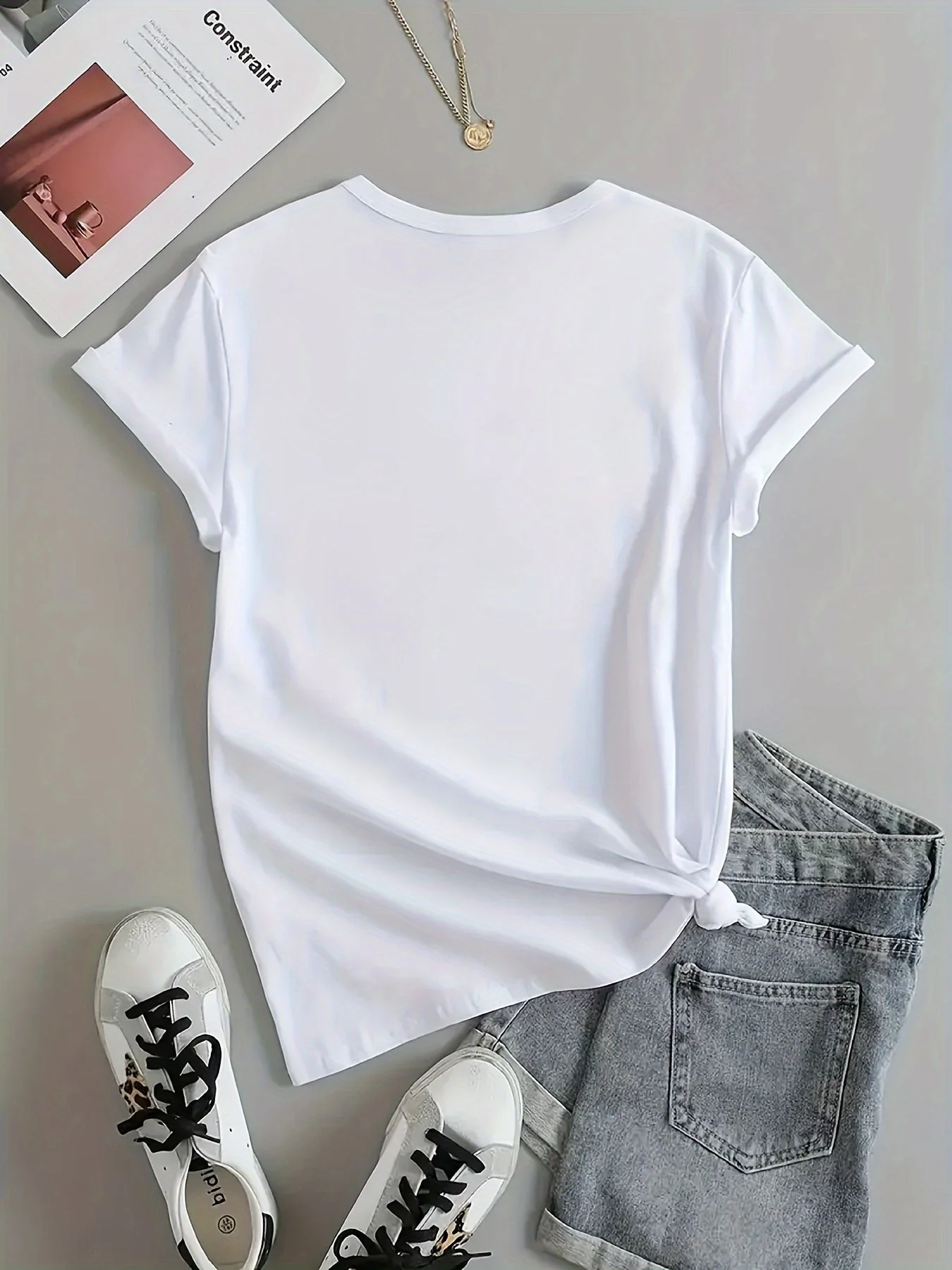 T-shirt décontracté femme à message humoristique – Idéal pour l'été, style tendance - Image 9