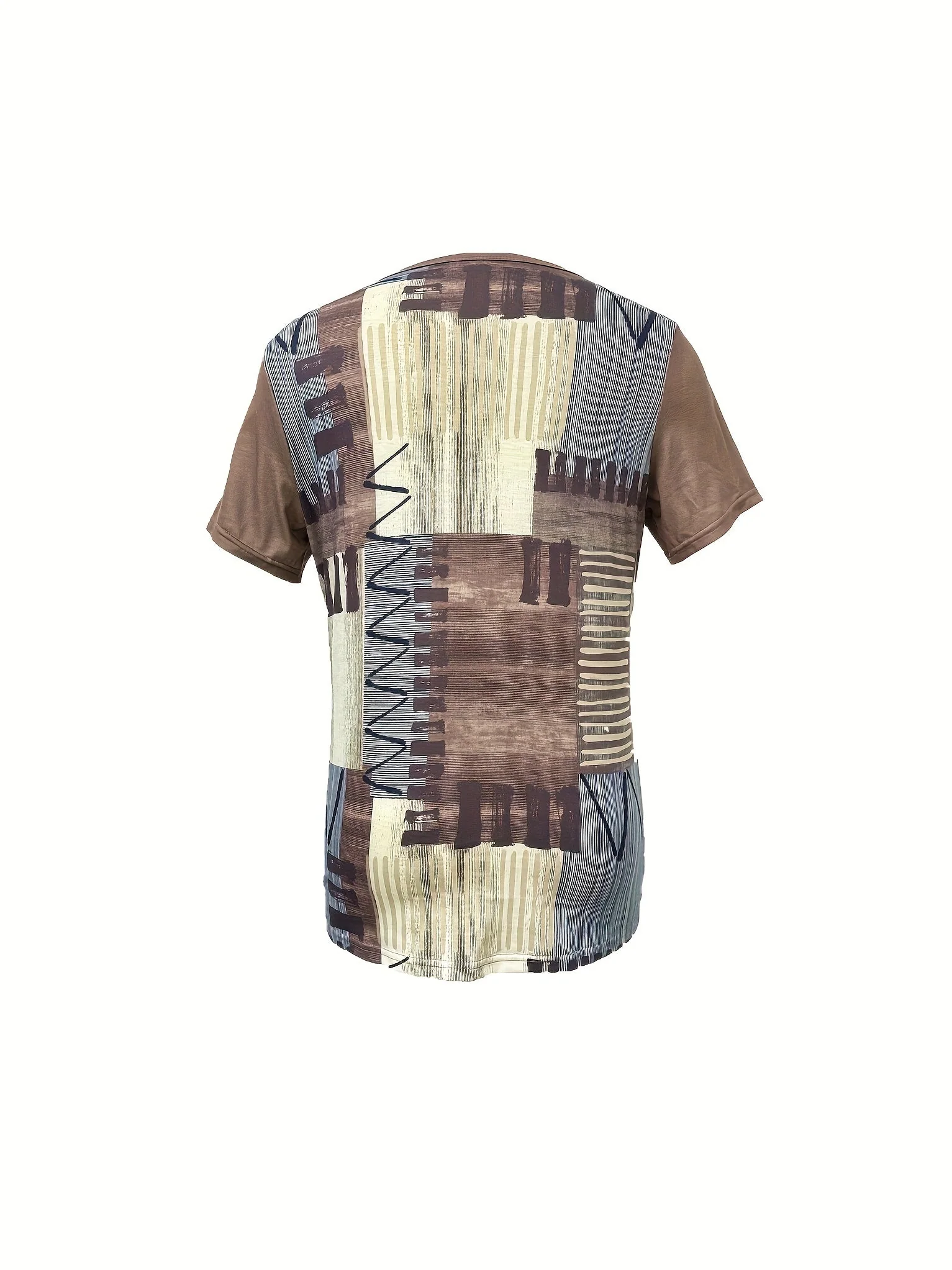 T-shirt décontracté à motif géométrique lacé pour femme, style estival urbain - Image 2