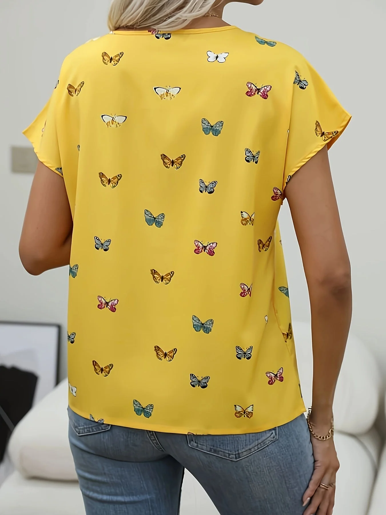 T-shirt décontracté papillons pour femme – style estival tendance - Image 6