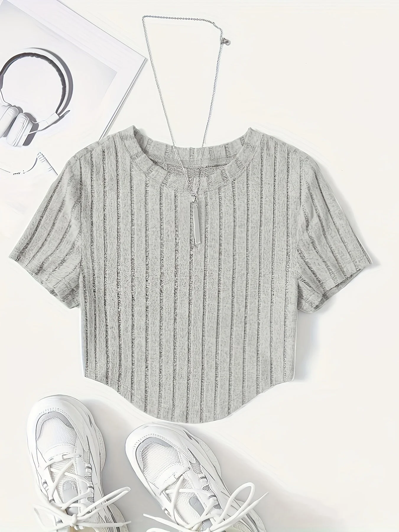 T-shirt Femme Style Décontracté à Manches Courtes Col Rond – Idéal pour l'Été et les Loisirs - Image 5