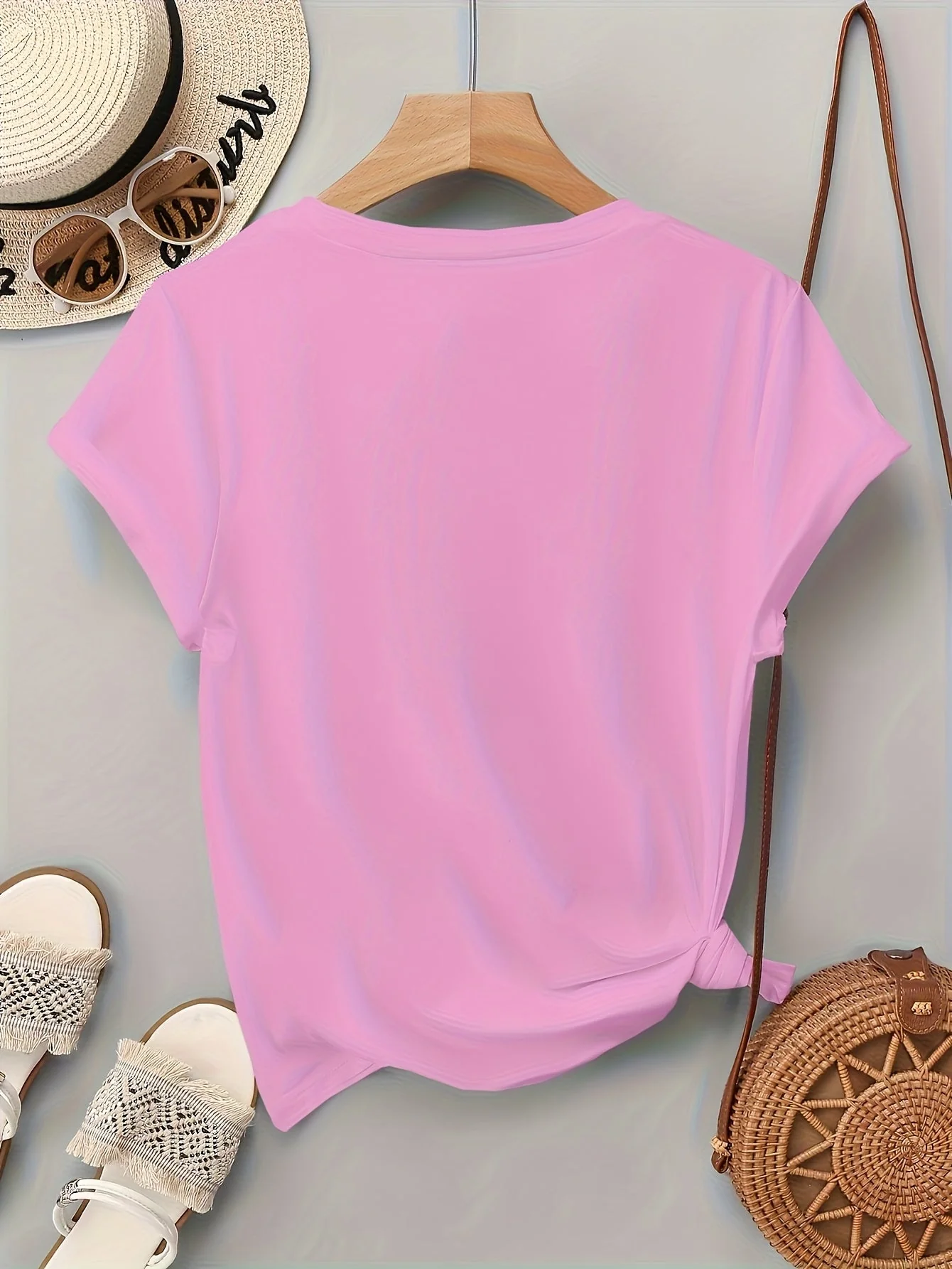 T-shirt femme style décontracté avec motif cœurs scintillants, manches courtes, idéal pour l'été - Image 5