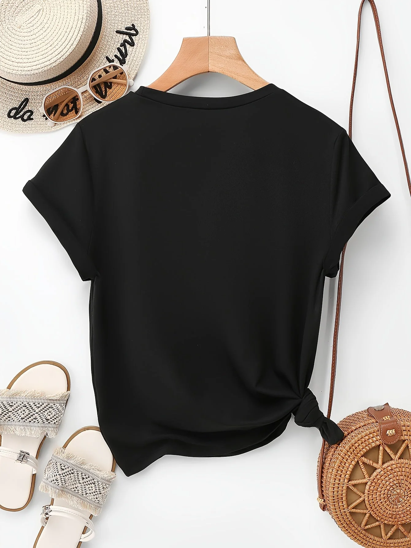 T-shirt femme style décontracté avec motif cœurs scintillants, manches courtes, idéal pour l'été - Image 7