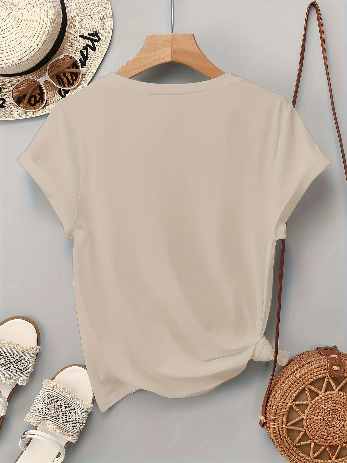 T-shirt femme style décontracté avec motif cœurs scintillants, manches courtes, idéal pour l'été - Image 8