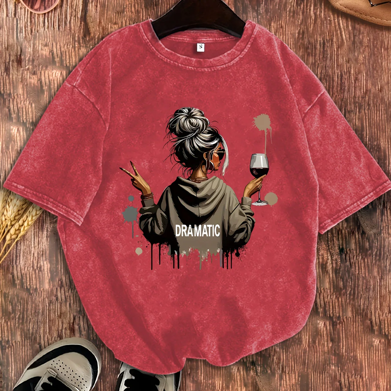 T-shirt Femme Style Décontracté Motif Dramatique avec Illustration Moderne - Image 9