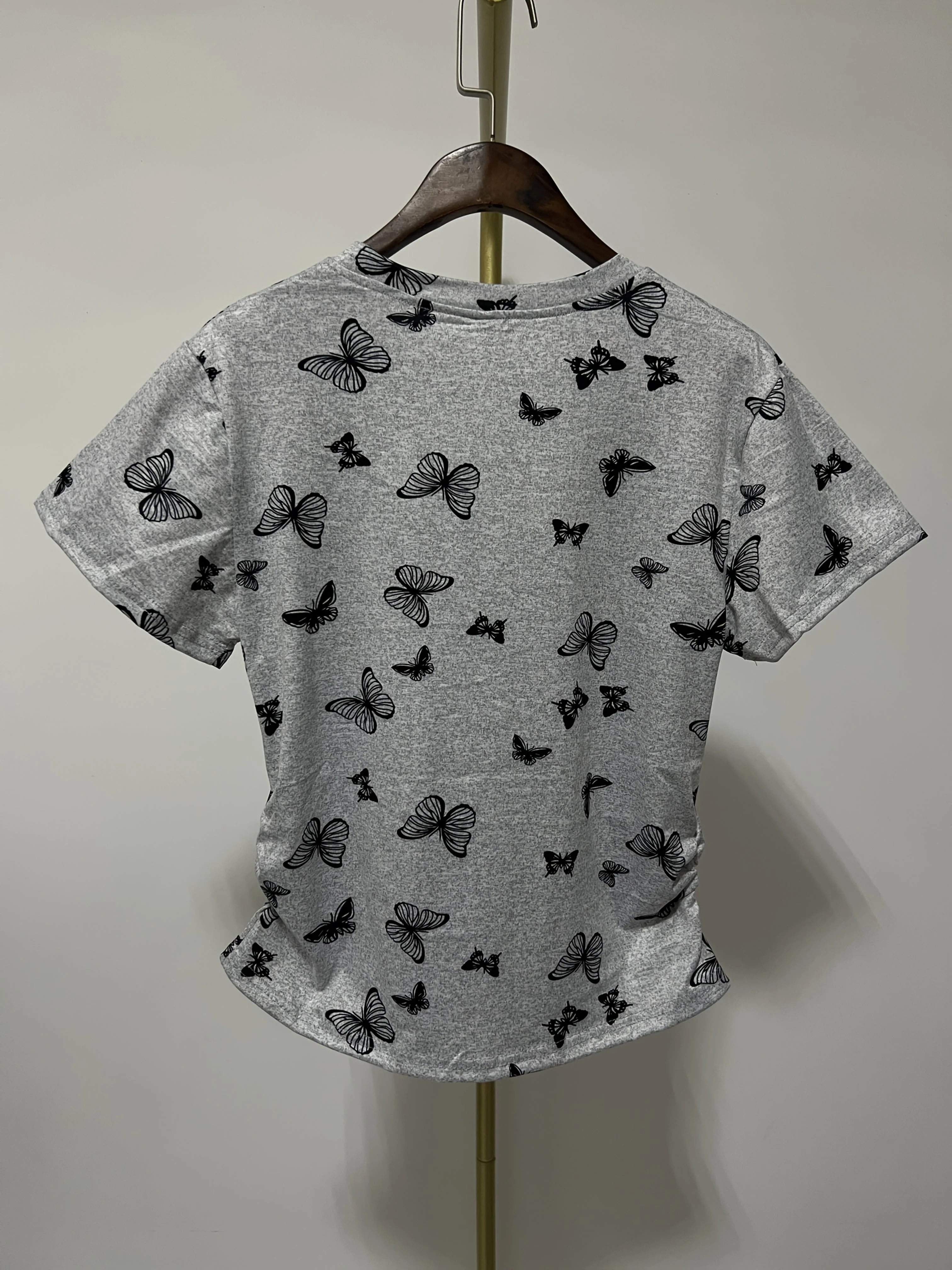 T-shirt Femme Style Vacances Motif Papillons Manches Courtes Ajusté - Image 2