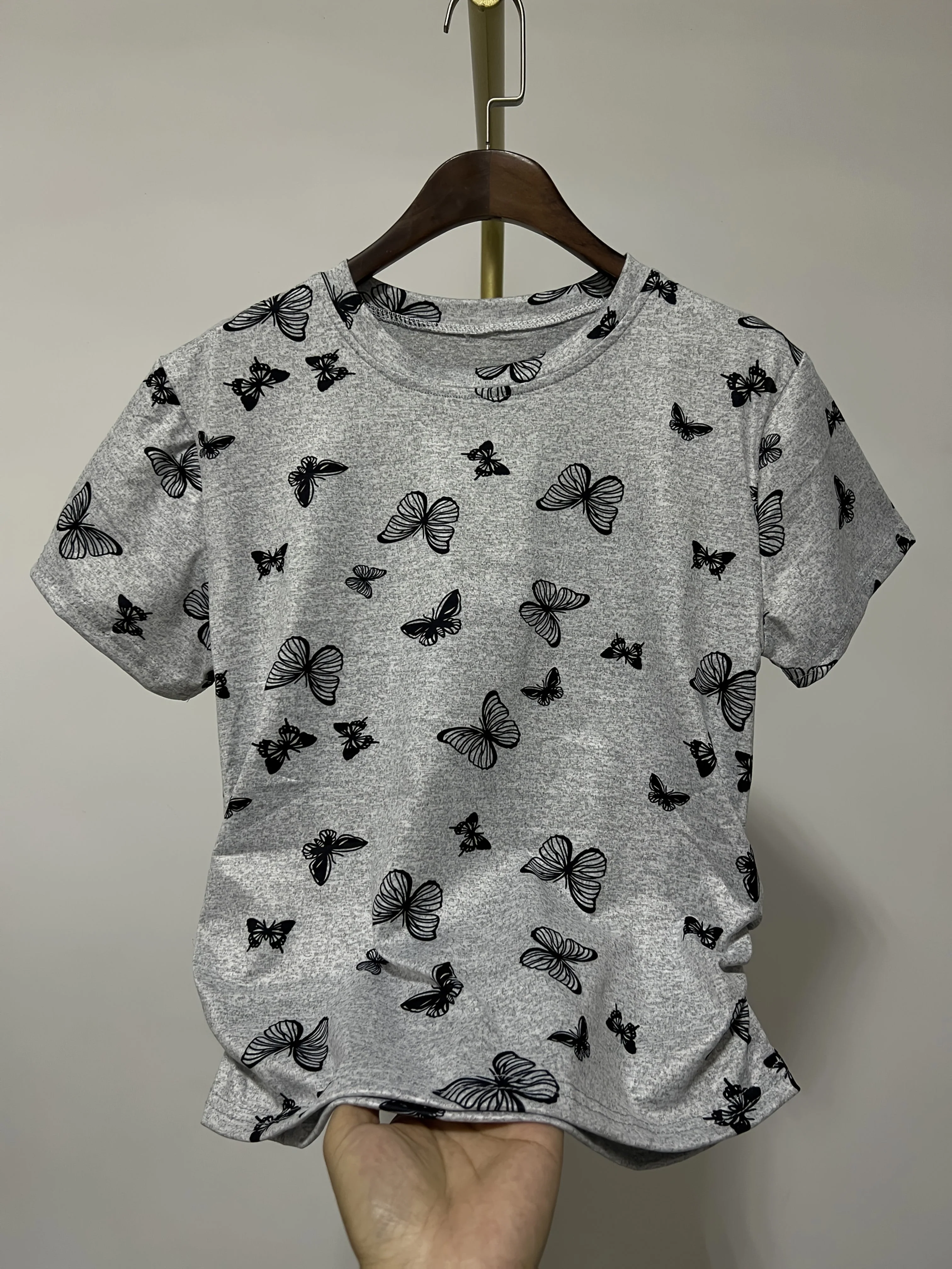 T-shirt Femme Style Vacances Motif Papillons Manches Courtes Ajusté - Image 3