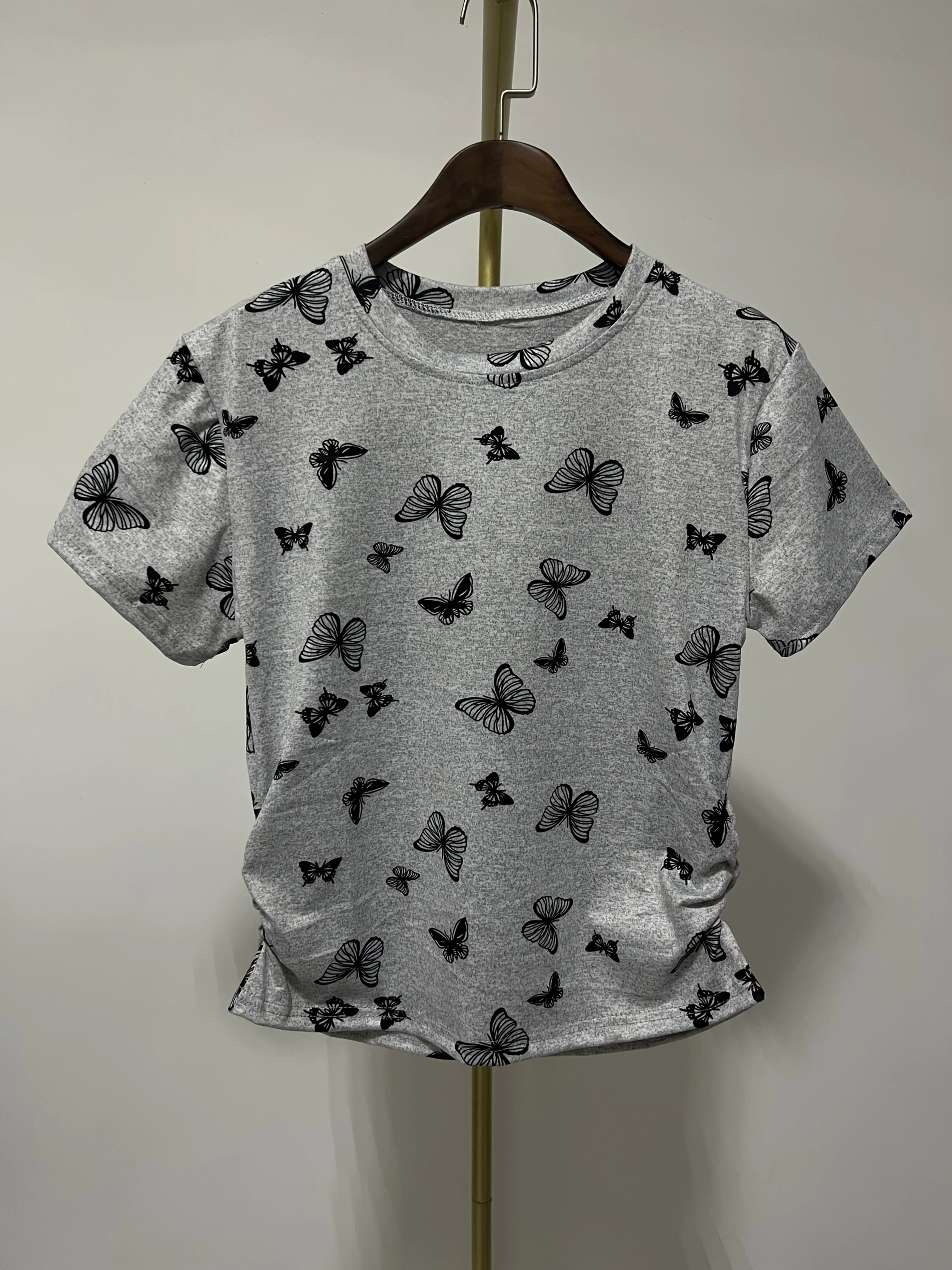 T-shirt Femme Style Vacances Motif Papillons Manches Courtes Ajusté - Image 5