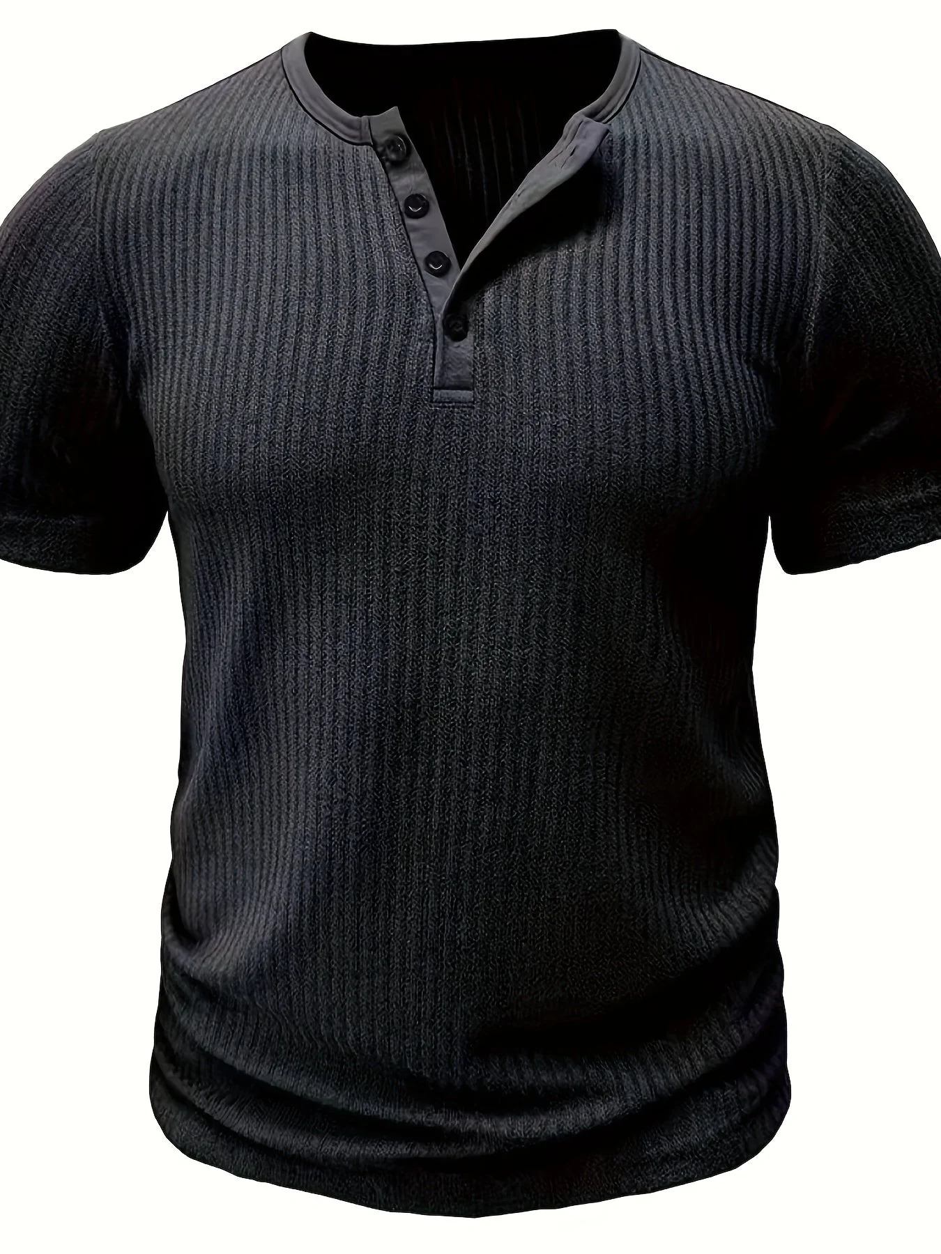 T-shirt henley à rayures décontracté pour homme – Idéal pour l'été et les loisirs - Image 10