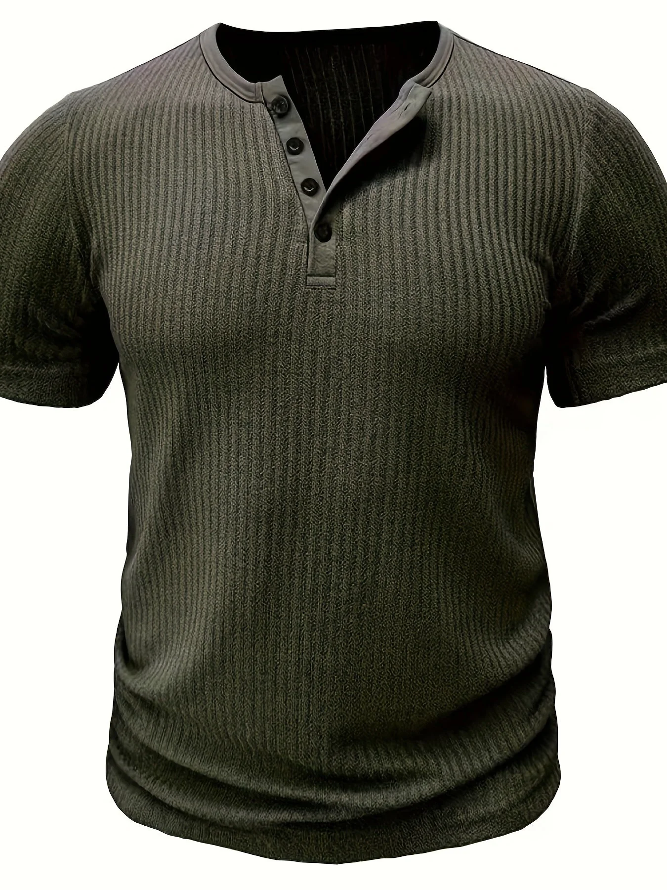 T-shirt henley à rayures décontracté pour homme – Idéal pour l'été et les loisirs - Image 8
