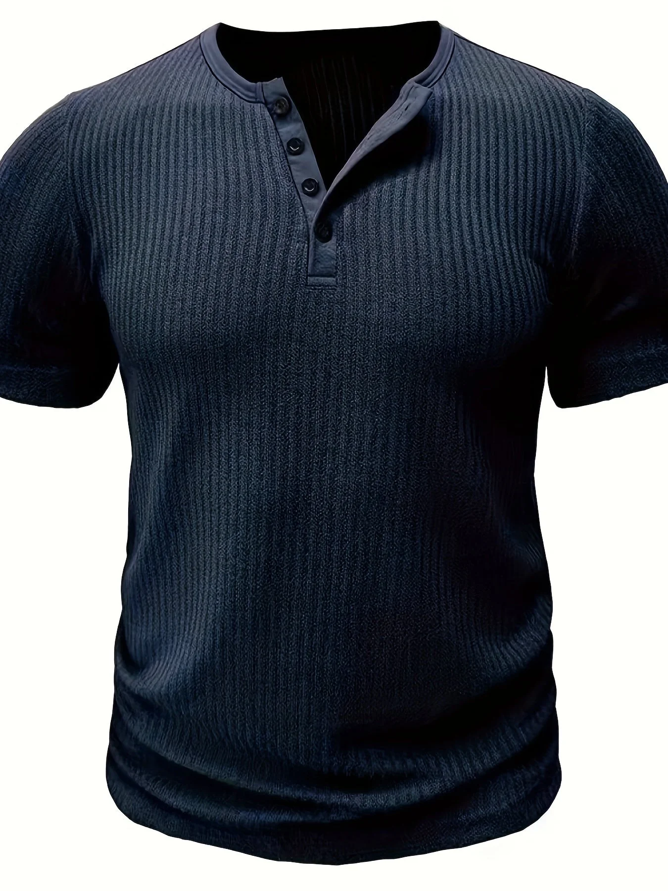 T-shirt henley à rayures décontracté pour homme – Idéal pour l'été et les loisirs - Image 9