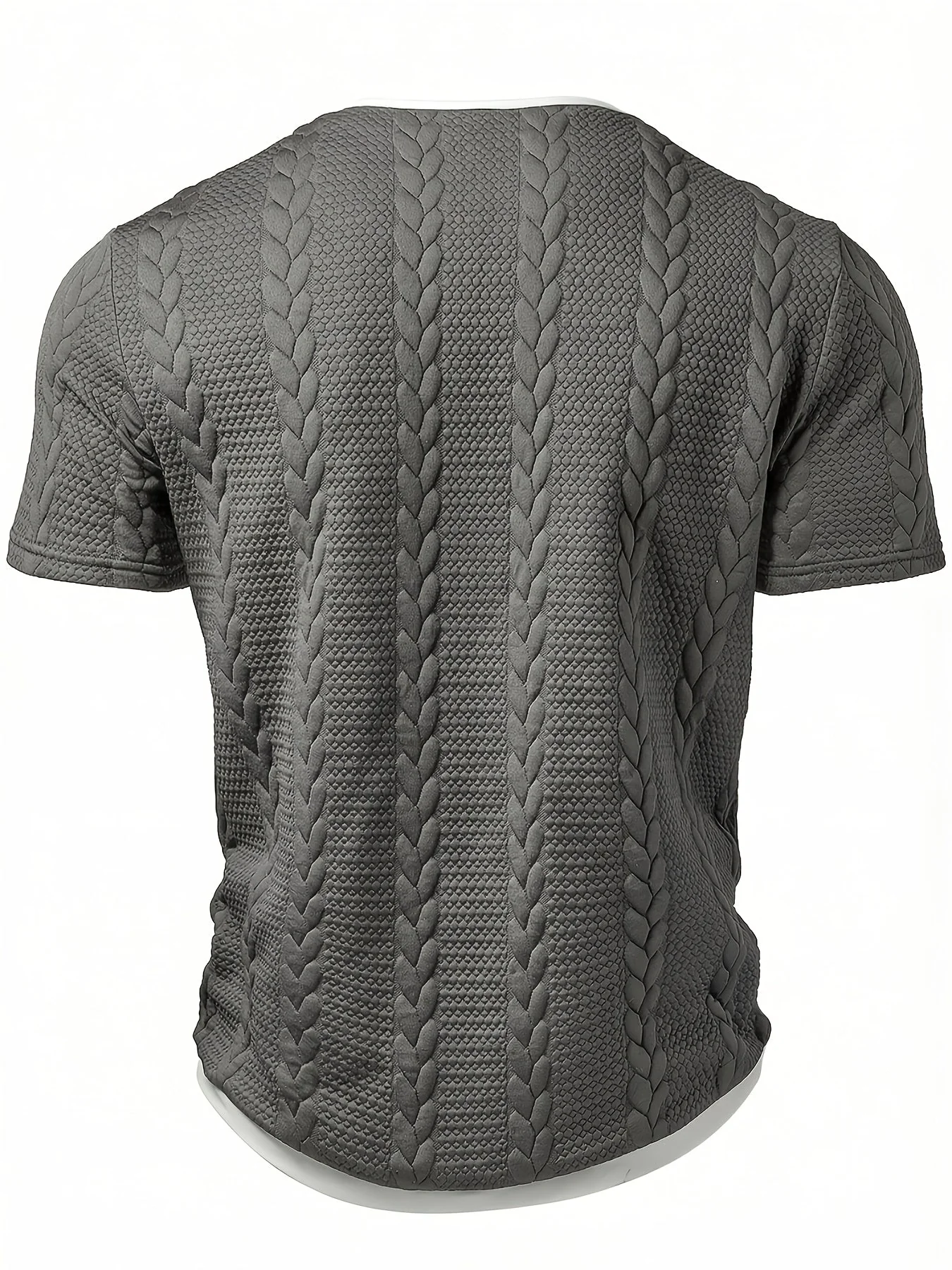 T-shirt homme col rond style torsadé décontracté pour loisirs et sorties - Image 3