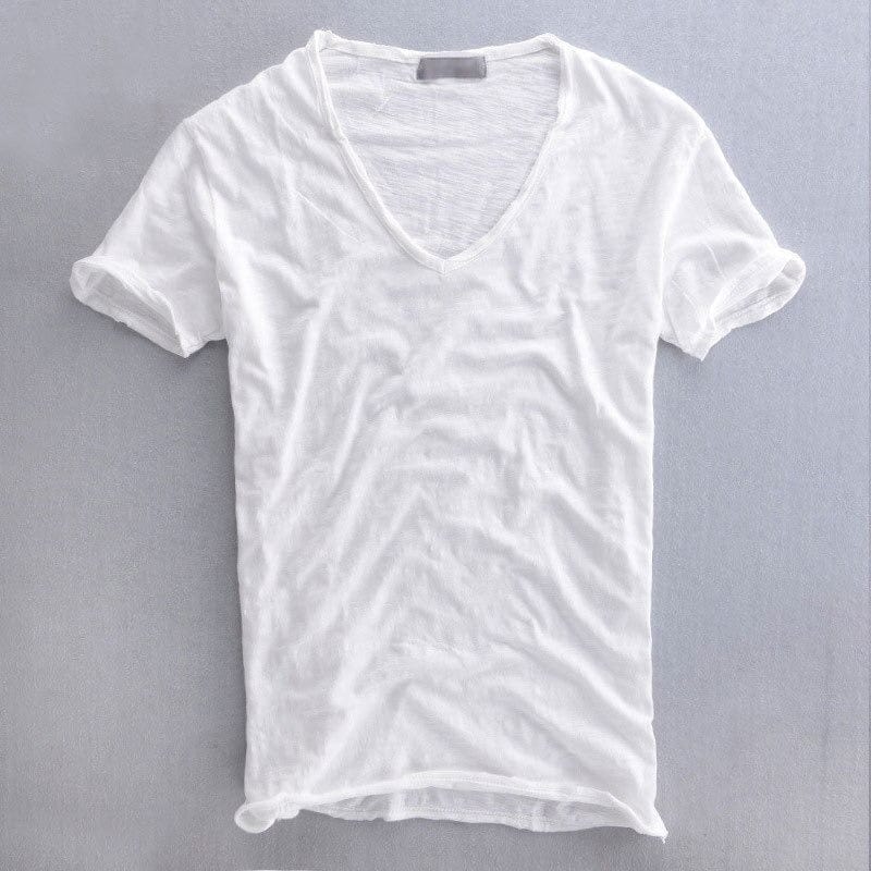 T-shirt homme col V style décontracté tendance – Idéal pour toutes occasions - Image 2