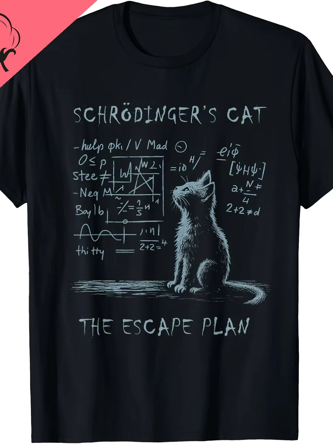 T-shirt homme geek science humour Schrödinger's Cat Escape Plan style laboratoire - Image 2
