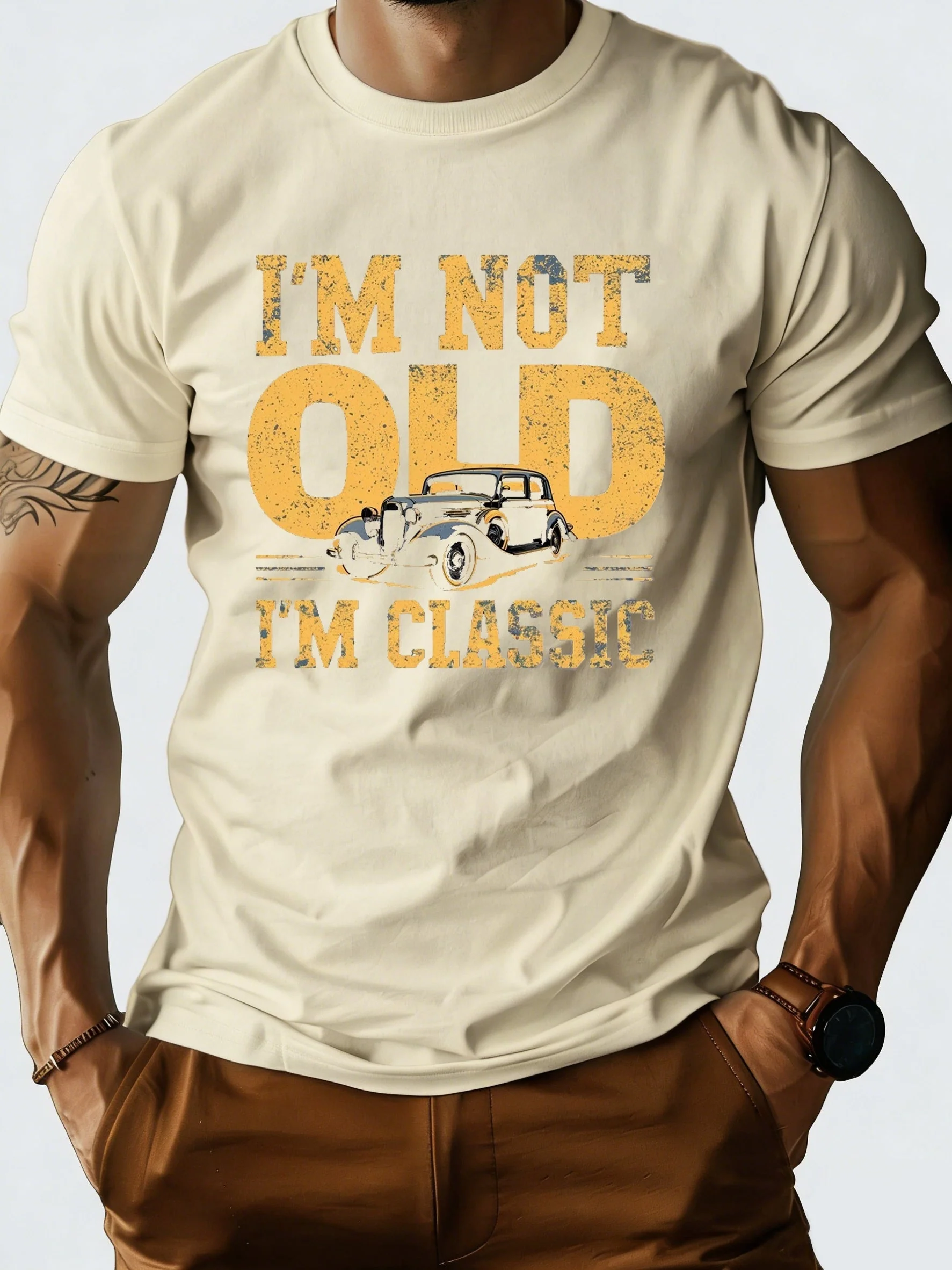 T-shirt homme humour rétro classique – Cadeau vintage pour passionnés d'automobile - Image 2