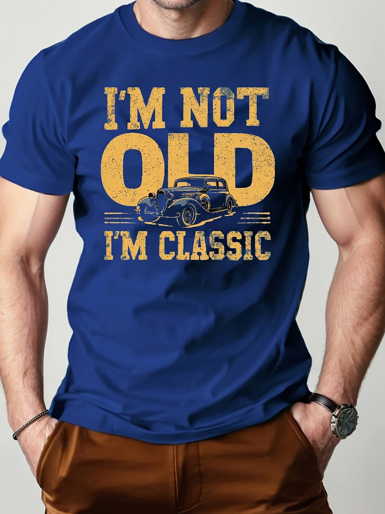 T-shirt homme humour rétro classique – Cadeau vintage pour passionnés d'automobile - Image 3