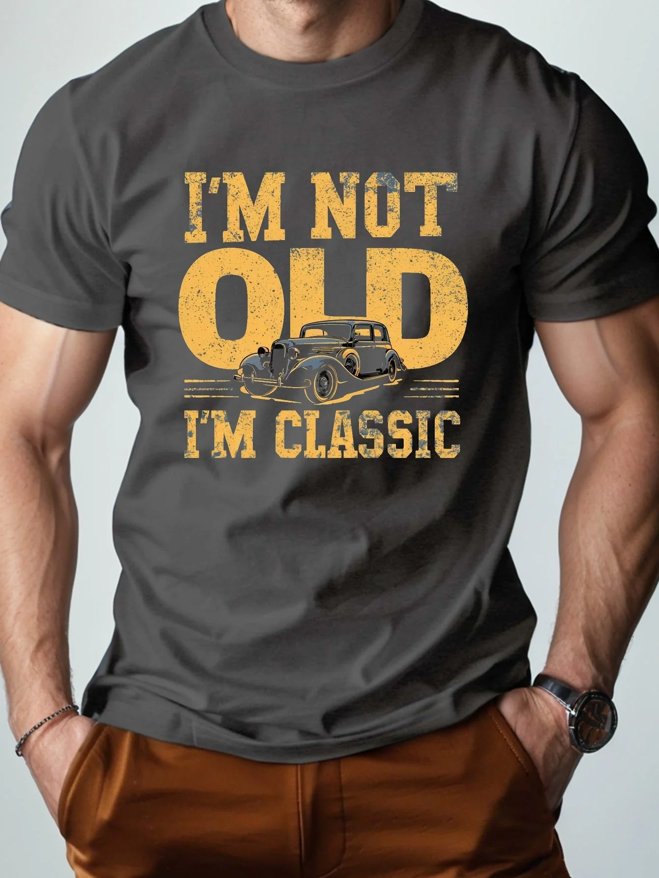 T-shirt homme humour rétro classique – Cadeau vintage pour passionnés d'automobile - Image 5