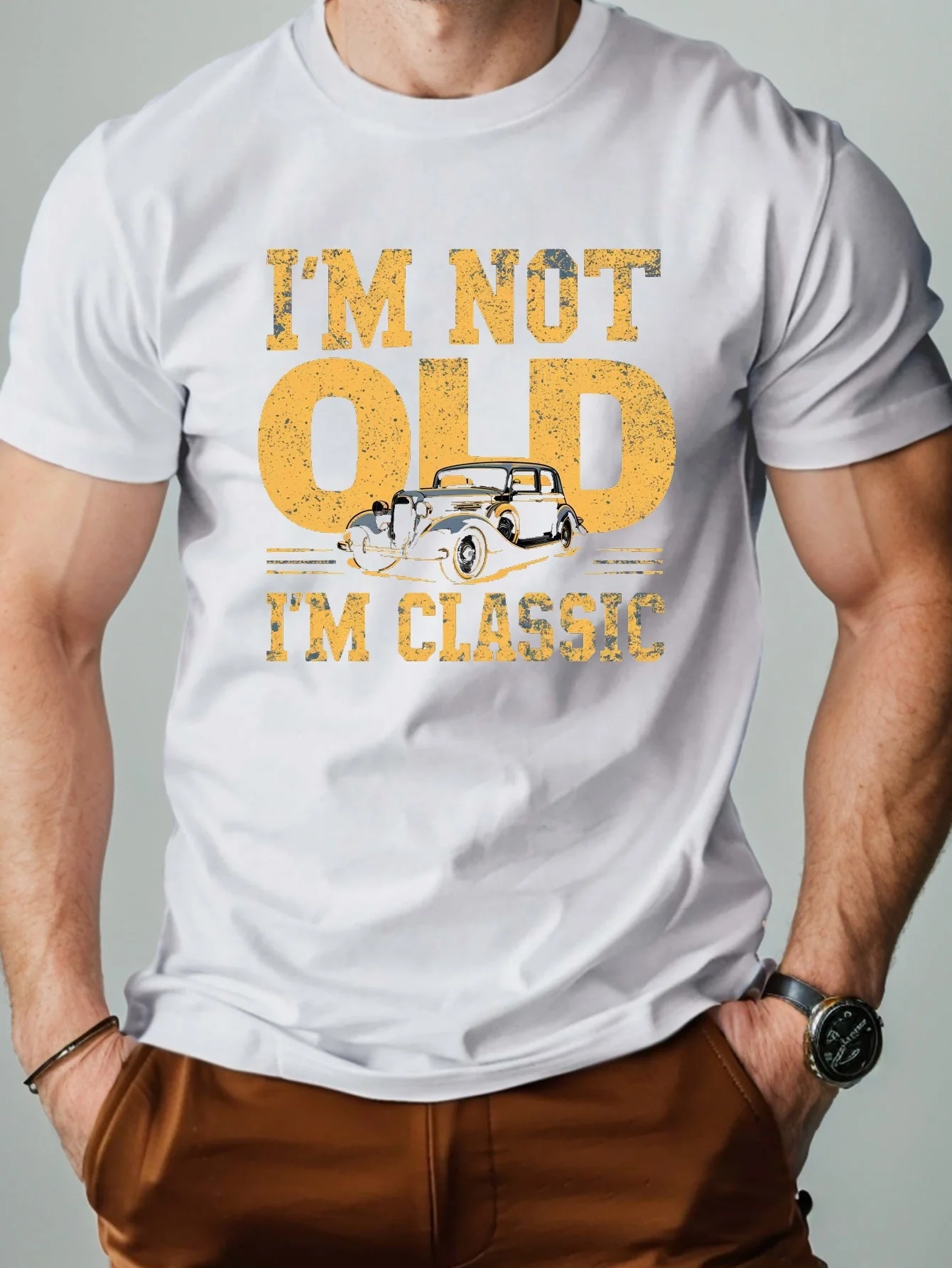T-shirt homme humour rétro classique – Cadeau vintage pour passionnés d'automobile - Image 6