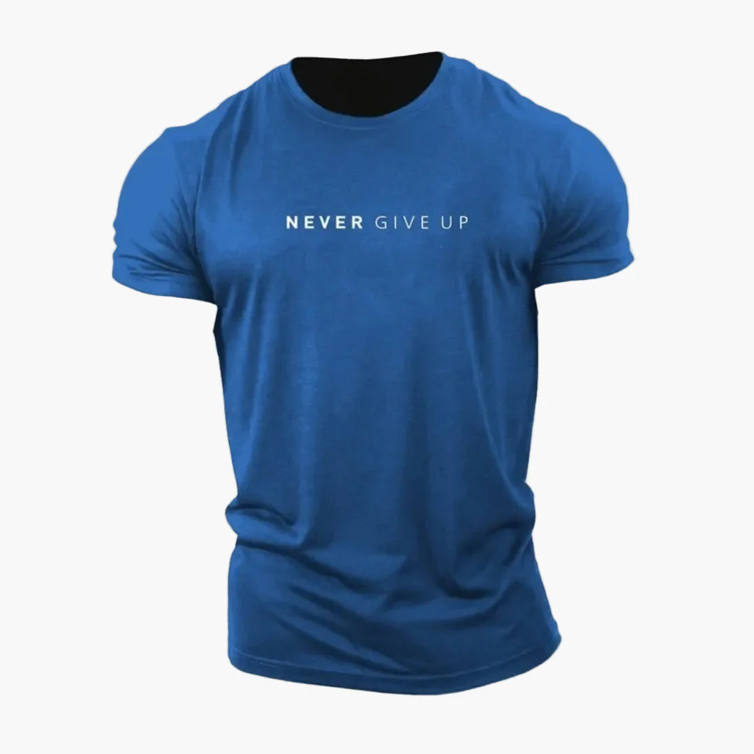 T-shirt homme motivation style décontracté - message NEVER GIVE UP - Image 8